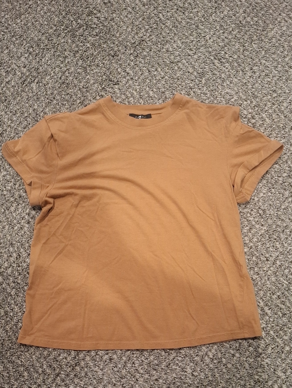 7 For All Mankind Women's Crewneck Tee in Camel Tan